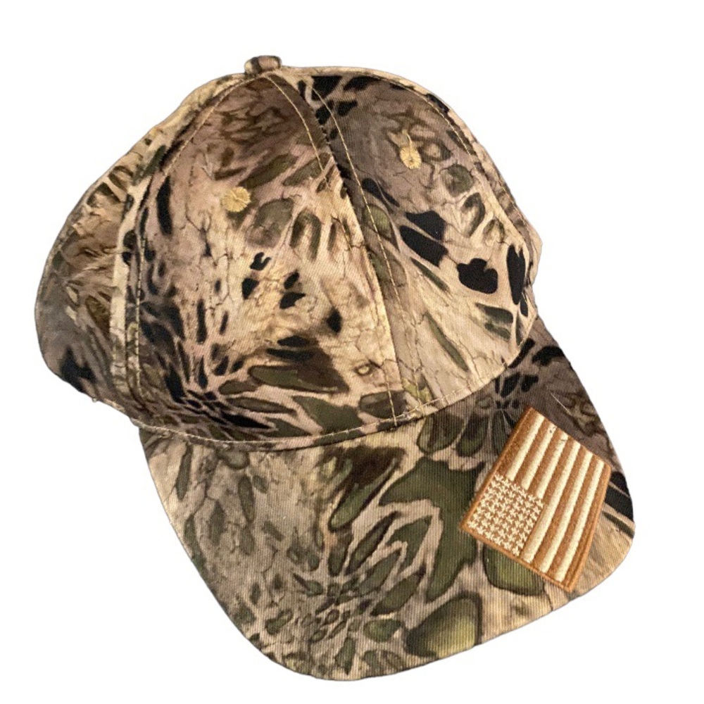 Sand Storm Pugs Camo American Flag Adjustable Hat Cap Hunting Fishing Dad Men